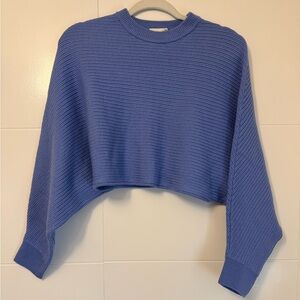 Aritzia Wildfred free crop blue sweater - 100% merino wool